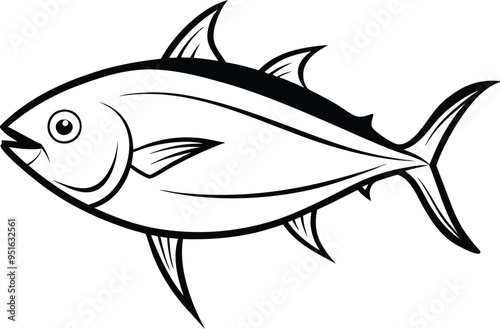 Tuna fish silhouette - cut out vector icon