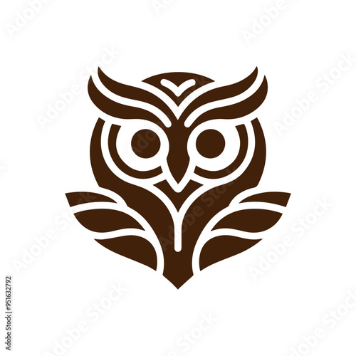 minimalist owl logo Design photo