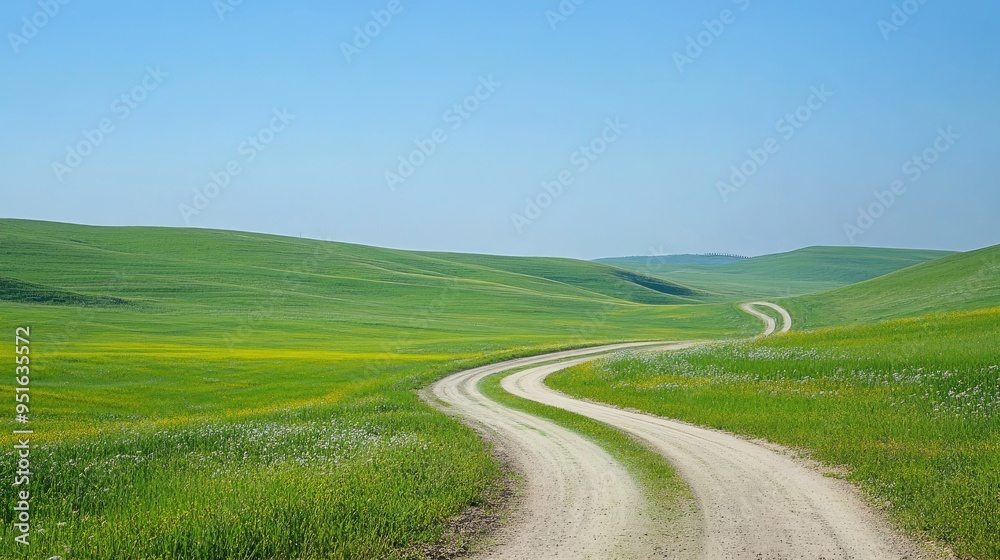 green grass outdoor field landscape with roadway green grass outdoor field landscape with roadway