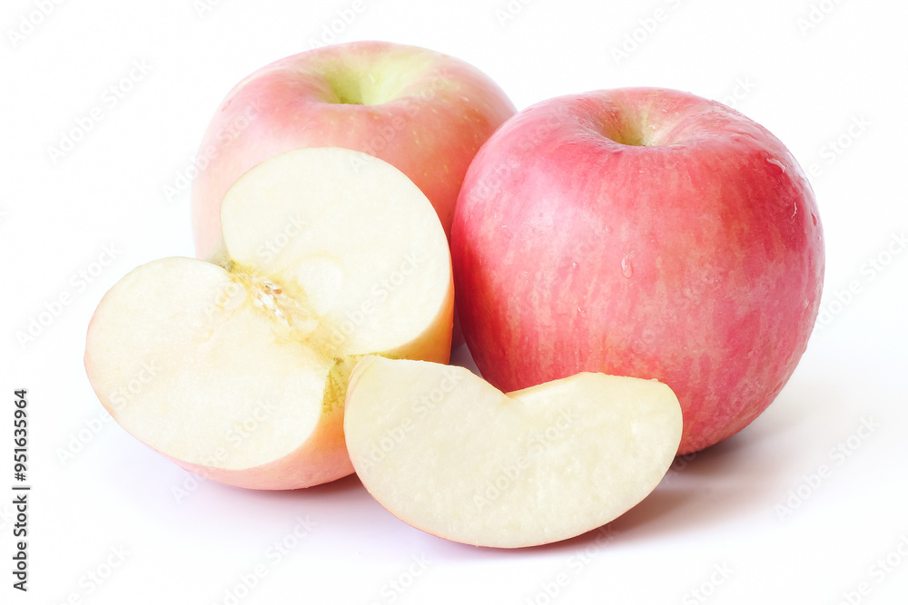 Apple close up isolated on white background.