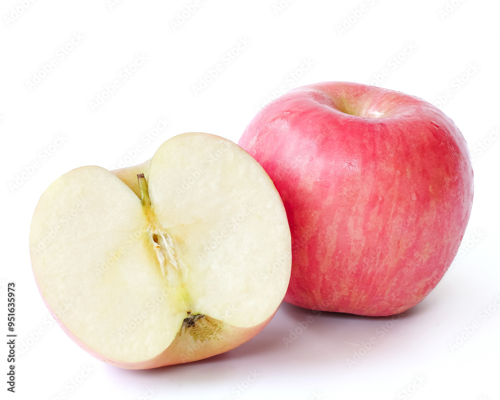 Apple close up isolated on white background.