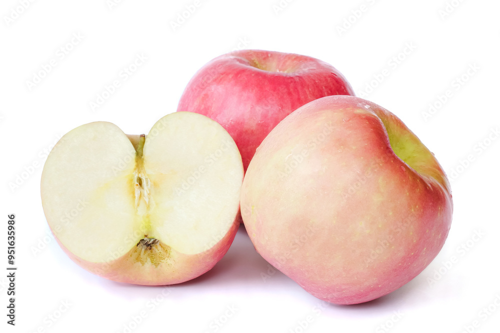 Apple close up isolated on white background.