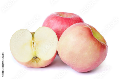 Obraz na płótnie Apple close up isolated on white background. w salonie