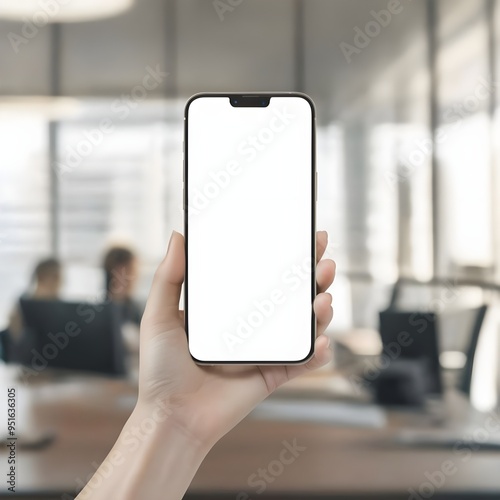 Smartphone with a blank white screen