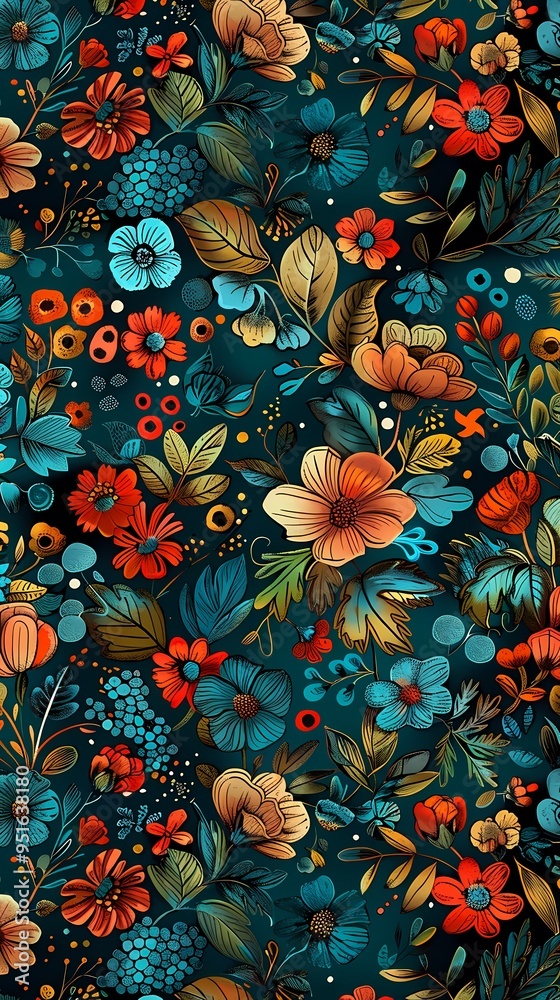 Retro ornate print pattern illustration poster background Retro ornate print pattern illustration poster background