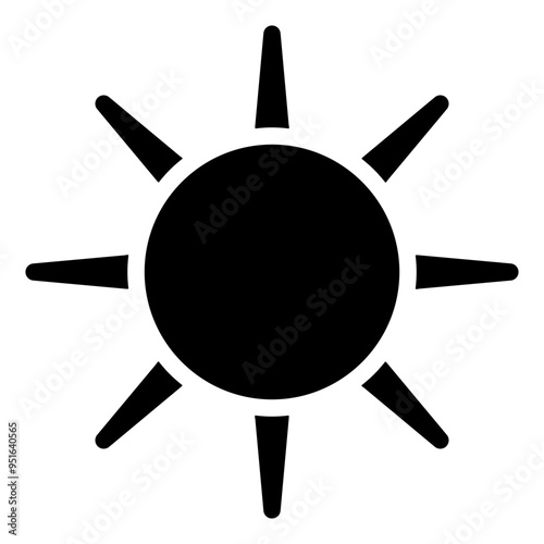 sun, sunny, sunshine, summer, hot, weather, season glyph or solid icon