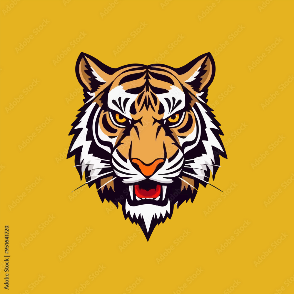 Obraz premium Esport vector logo tiger, tiger icon, tiger head, vector, sticker. Tigar head mascot logo design.