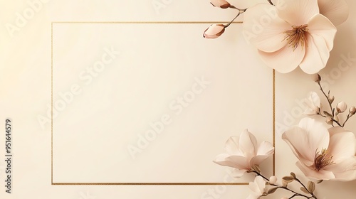 Elegant floral frame design with soft pastel colors, ideal for invitations, greetings, or personal messages. photo