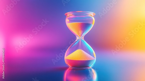Hourglass on a Colorful Background