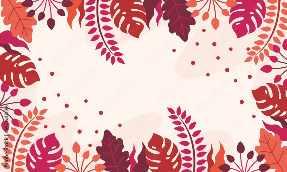 Flat abstract floral leaves background Flat abstract floral leaves background