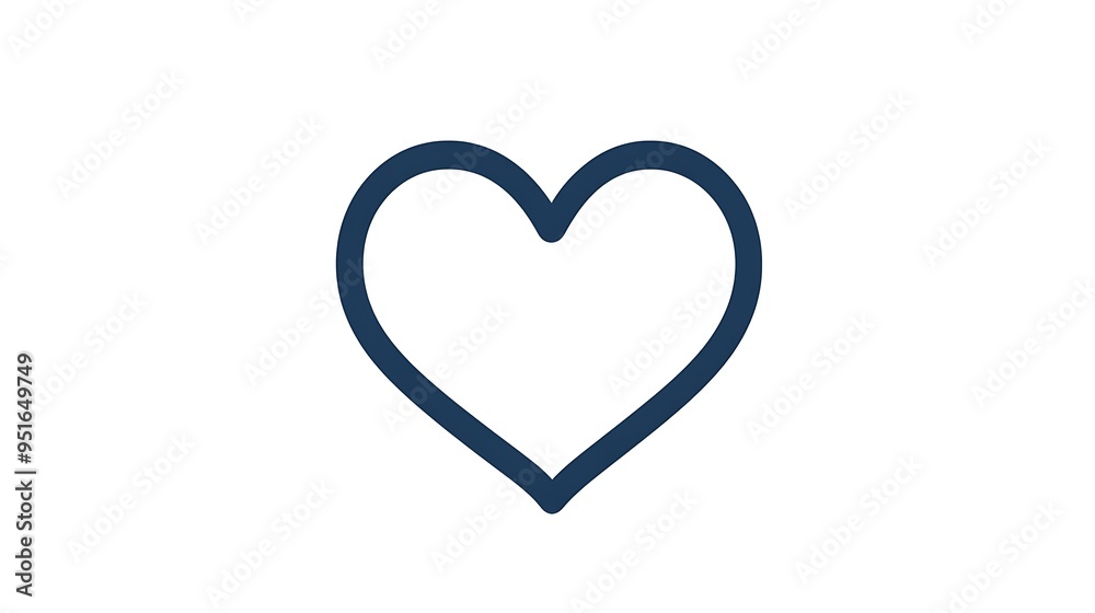 Minimalist Heart Icon with Smooth Line on White Background Minimalist Heart Icon with Smooth Line on White Background