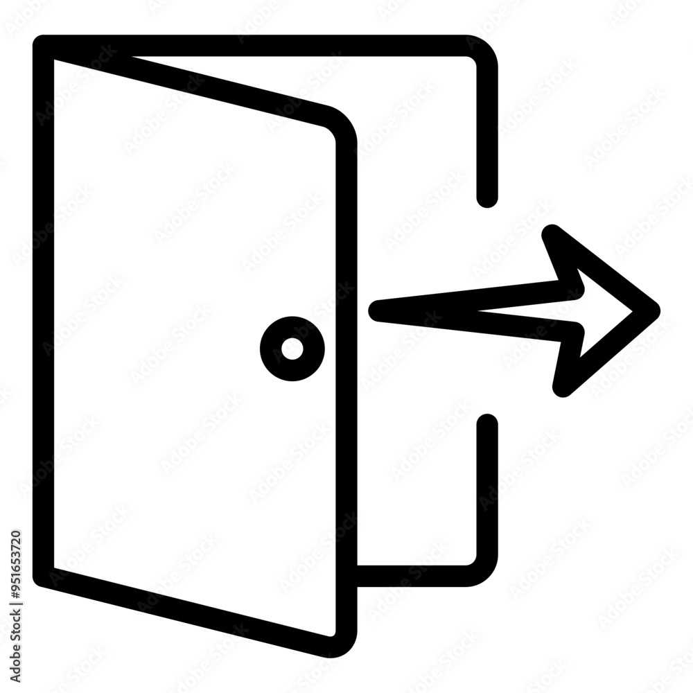 exit, logout, door, outside outline icon exit, logout, door, outside outline icon