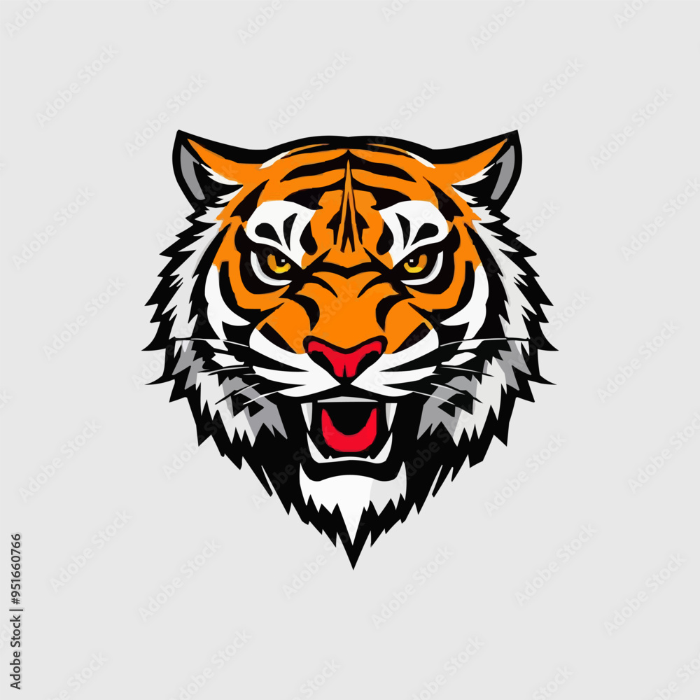 Fototapeta premium Esport vector logo tiger, tiger icon, tiger head, vector, sticker. Tigar head mascot logo design.