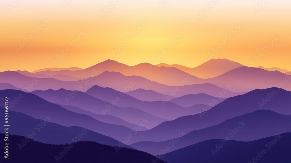 Fototapeta premium Majestic Purple Mountains at Sunset - Scenic Landscape Background