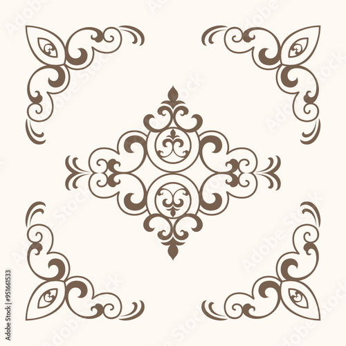 decorative corner frame square border frame border line greeting card invitation card product label