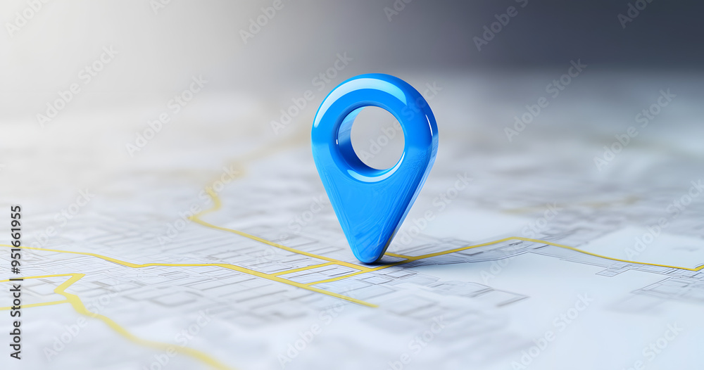 Blue location 3d icon marker or route gps position navigator sign and travel navigation pin road map pointer symbol isolated on white street address background with point direction discovery tracking. Blue location 3d icon marker or route gps position navigator sign and travel navigation pin road map pointer symbol isolated on white street address background with point direction discovery tracking.
