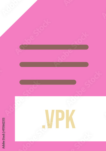 VPK File extension icon minimal colro fill