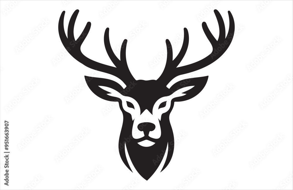 Naklejka premium A vector of deer vector design on white background
