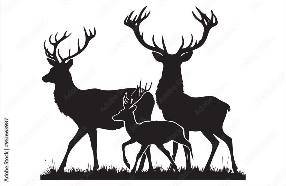 Naklejka premium A vector of deer vector design on white background
