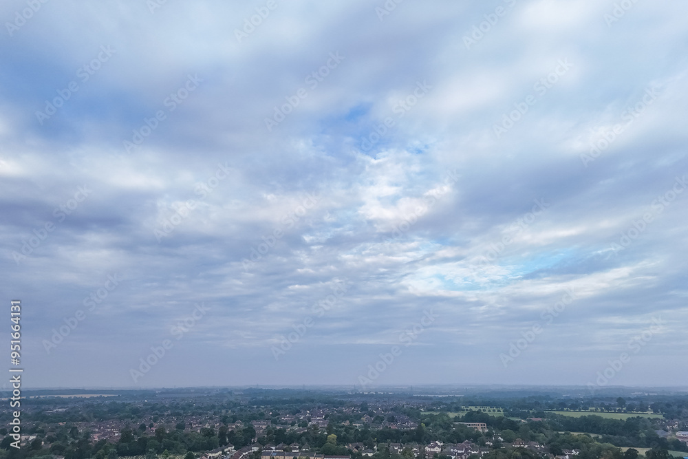 Aerial drone shot over the town of Bishops Stortford in England Aerial drone shot over the town of Bishops Stortford in England