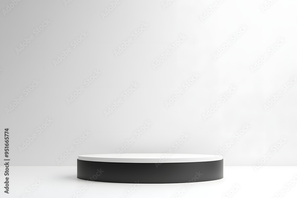 Empty podium or pedestal display on white background with cylinder stand concept. Blank product shelf standing backdrop. 3D rendering. Empty podium or pedestal display on white background with cylinder stand concept. Blank product shelf standing backdrop. 3D rendering.