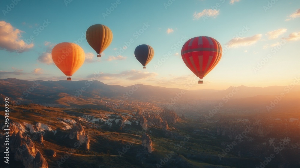 Hot Air Balloons Soaring Over Cappadocia