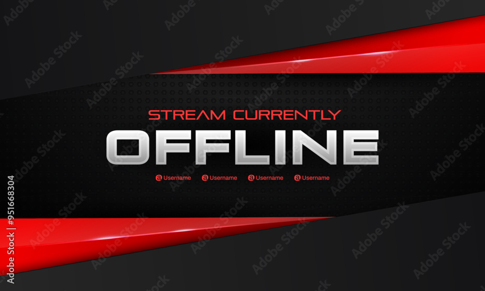 Stream Currently Offline Banner Design with Red and Black Color Scheme