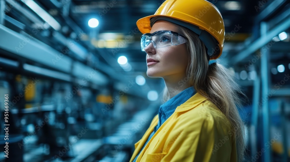 Woman in Industrial Setting Woman in Industrial Setting