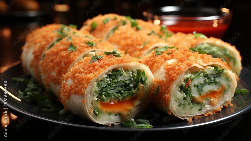 Chicken egg rolls made from mixtured minced Chicken egg rolls made from mixtured minced
