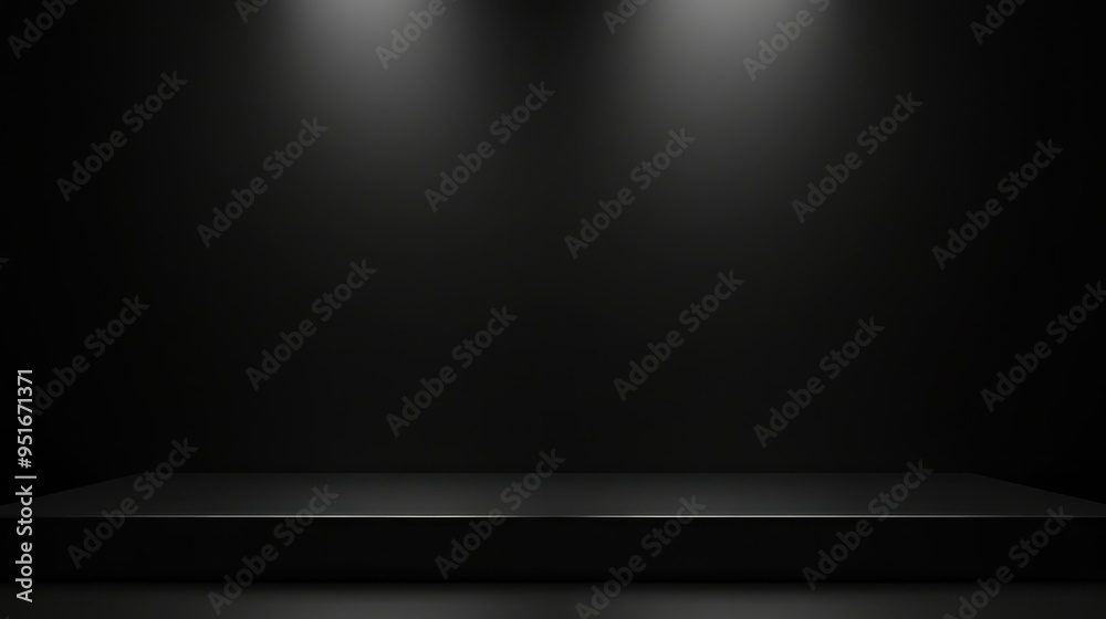 Black Platform with Spotlights Black Platform with Spotlights