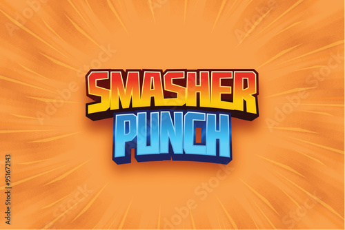Smasher Punch, 3D Text Logo Design for a Game or Brand