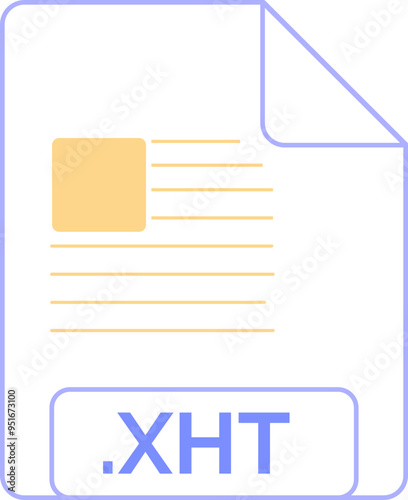 XHT File icon little lines outline photo