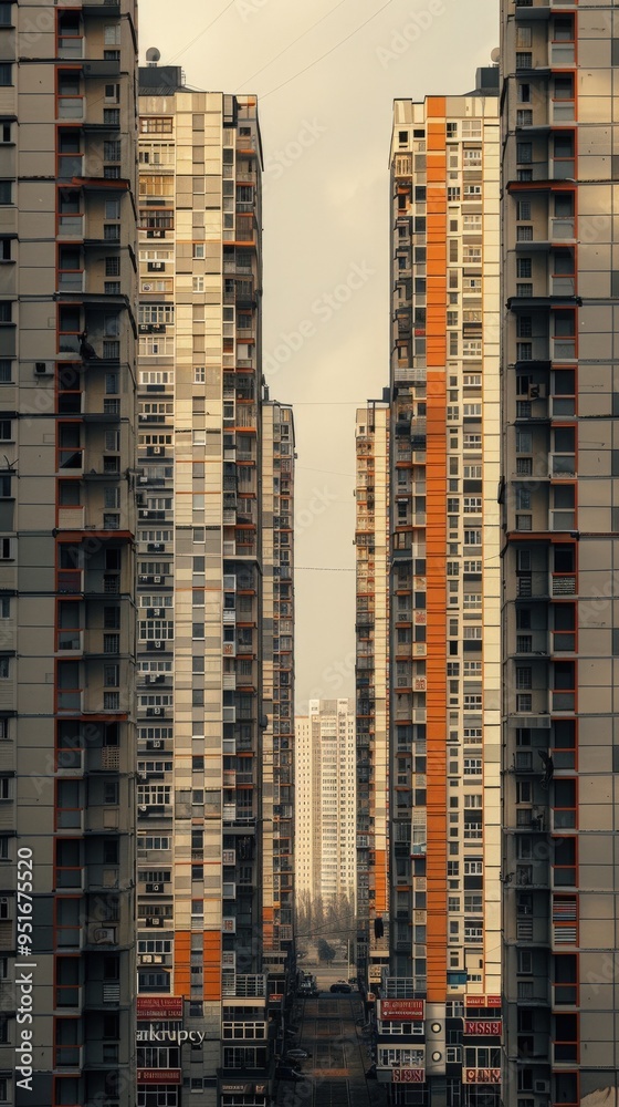 Fototapeta premium Unfinished residential towers with 