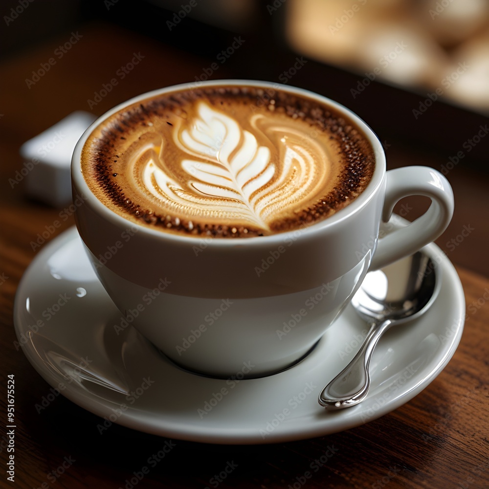 a gourmet coffee drink served in a stylish, white porcelain cup a gourmet coffee drink served in a stylish, white porcelain cup