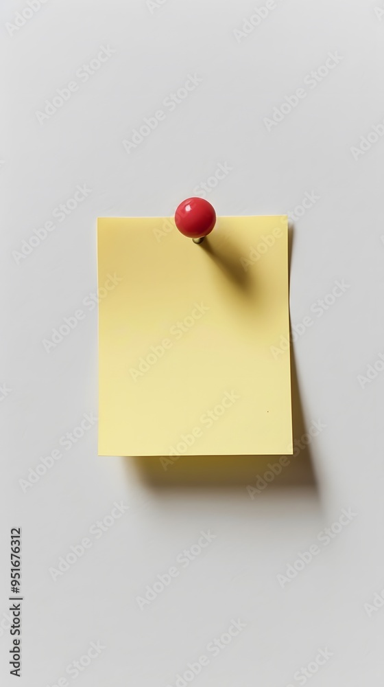 yellow sticky note with a red push pin on a wall background yellow sticky note with a red push pin on a wall background