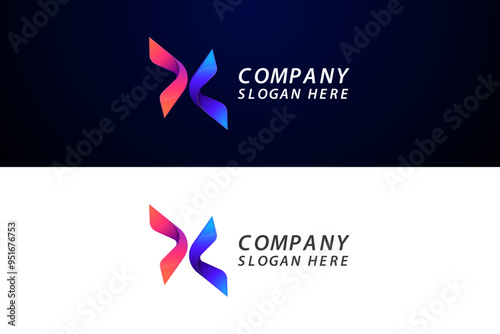 Abstract Colorful Letter X Logo Design Template for Branding