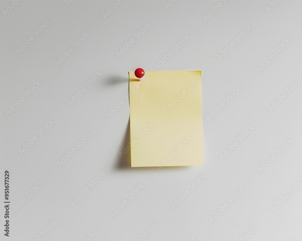 yellow sticky note with a red push pin on a wall background yellow sticky note with a red push pin on a wall background
