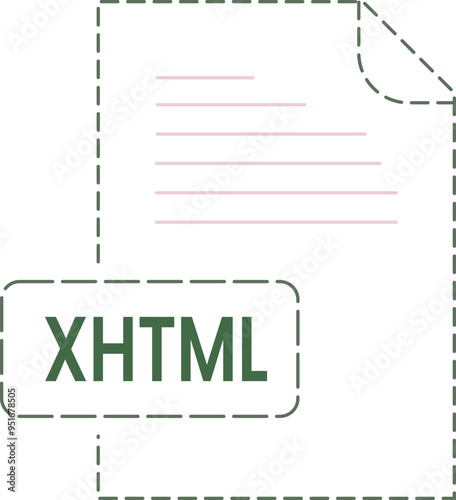 XHTML icon black rounded dashed outline