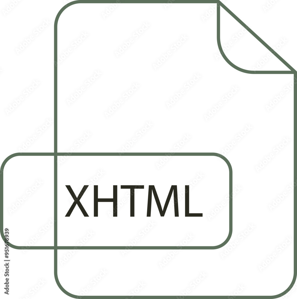 XHTML File extension icon RAW thicker outline XHTML File extension icon RAW thicker outline