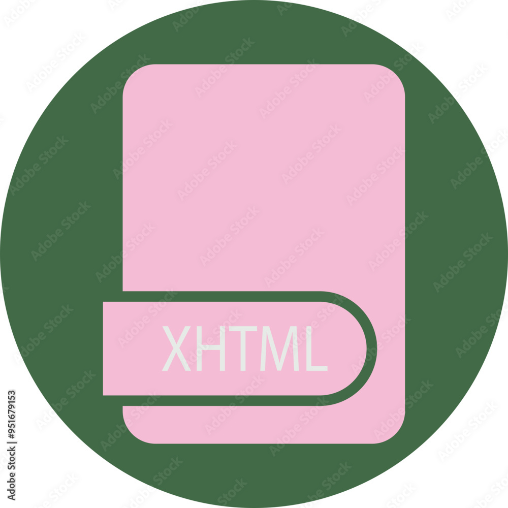 XHTML File format icon circular shape XHTML File format icon circular shape