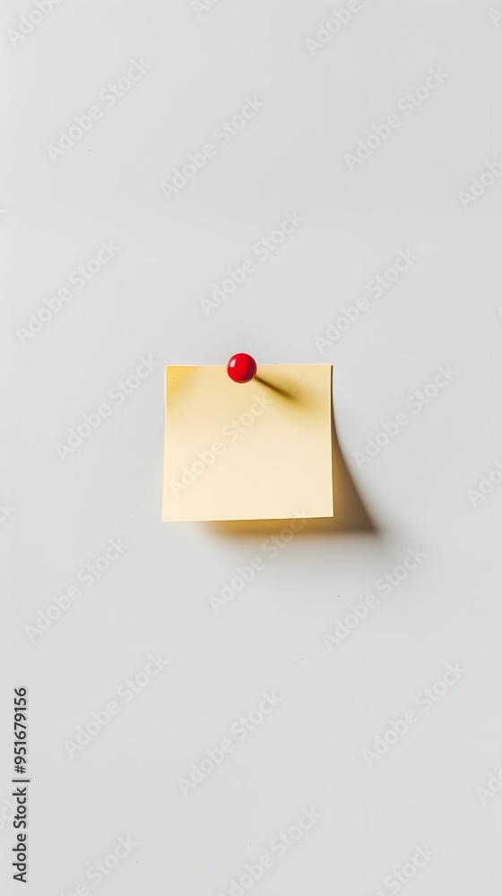 yellow sticky note with a red push pin on a wall background yellow sticky note with a red push pin on a wall background