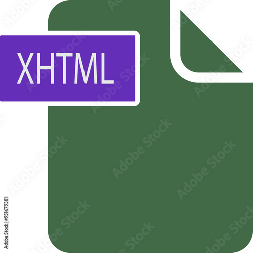 XHTML File format icon rounded shapes and spacing