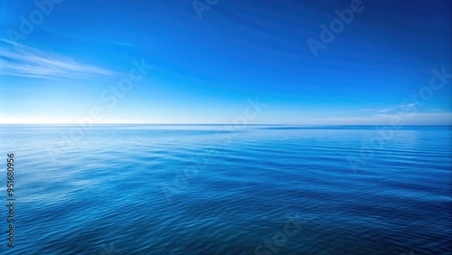 Clear blue sky and sea with a horizon line, representing peace and tranquility, blue, sky, sea, horizon, clear photo