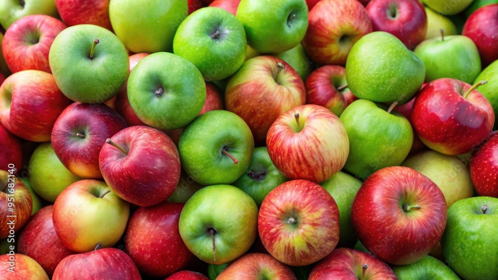 Pile of freshly picked red and green apples, harvest, vibrant, organic, healthy, orchard, autumn, farm, fruit, food, agriculture Pile of freshly picked red and green apples, harvest, vibrant, organic, healthy, orchard, autumn, farm, fruit, food, agriculture