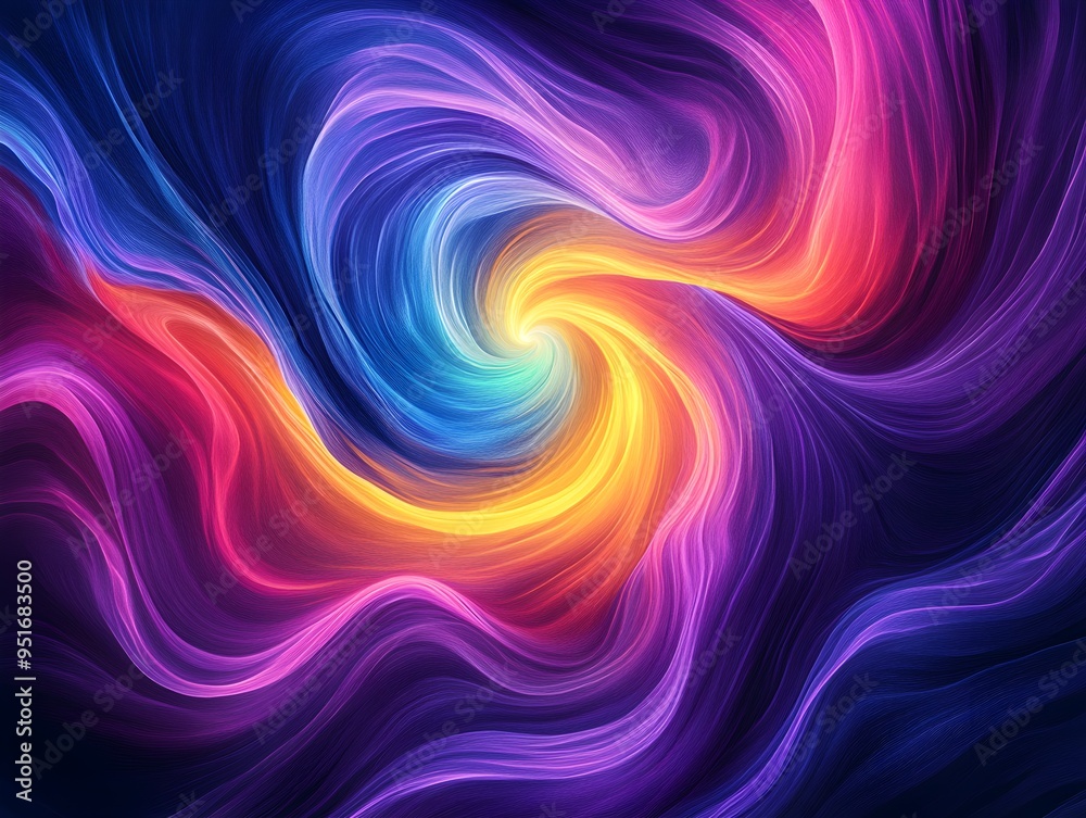 Fototapeta premium Abstract Neon Wind Currents Swirling with Energy.