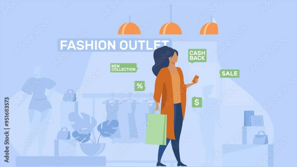 Woman Shopping In The Market 2D Cartoon Animation Woman Shopping In The Market 2D Cartoon Animation