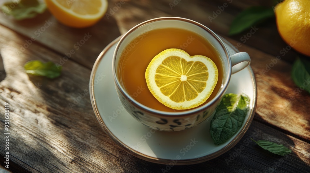 Refreshing Cup of Lemon Tea with Mint Refreshing Cup of Lemon Tea with Mint