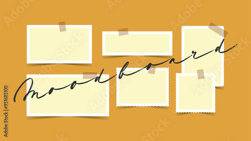 Vector photo collage template moodboard pictures grids vector illustration
