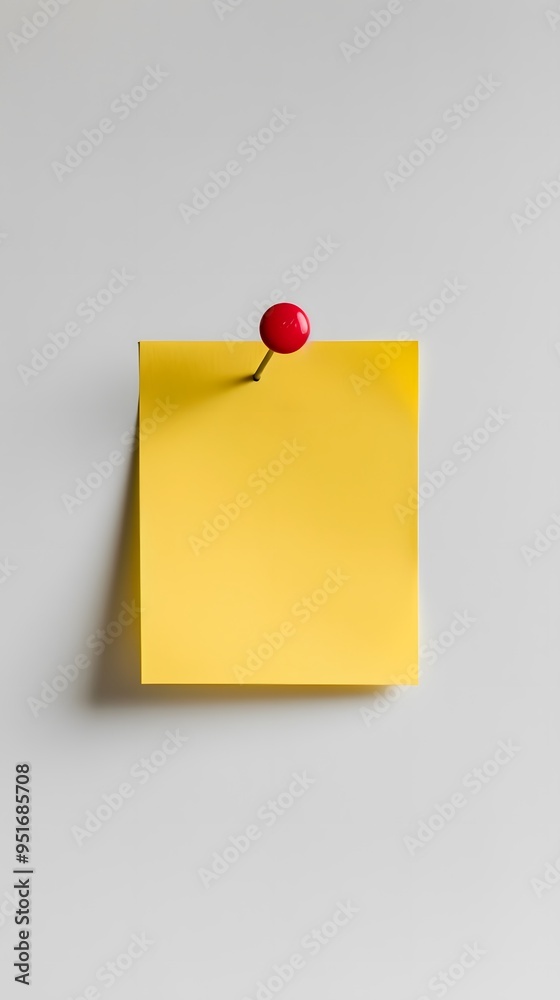 yellow sticky note with a red push pin on a wall background yellow sticky note with a red push pin on a wall background