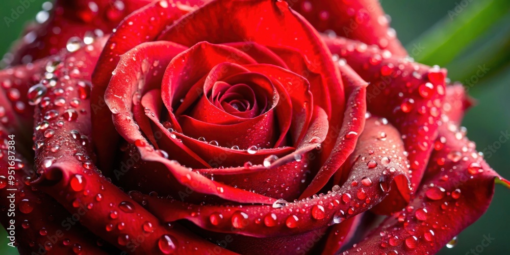 Vibrant red rose with dew drops on petals, flower, nature, garden, romantic, beautiful, blossom, bloom, botanical Vibrant red rose with dew drops on petals, flower, nature, garden, romantic, beautiful, blossom, bloom, botanical